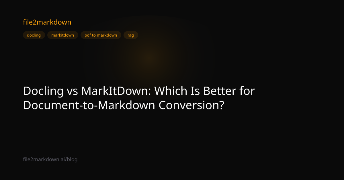 Docling vs MarkItDown: Which Is Better for Document-to-Markdown ...