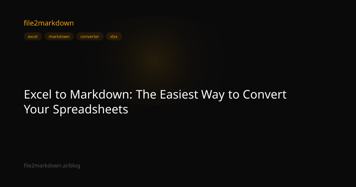 Excel to Markdown: The Easiest Way to Convert Your Spreadsheets ...