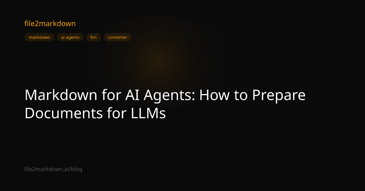Markdown for AI Agents: How to Prepare Documents for LLMs ...