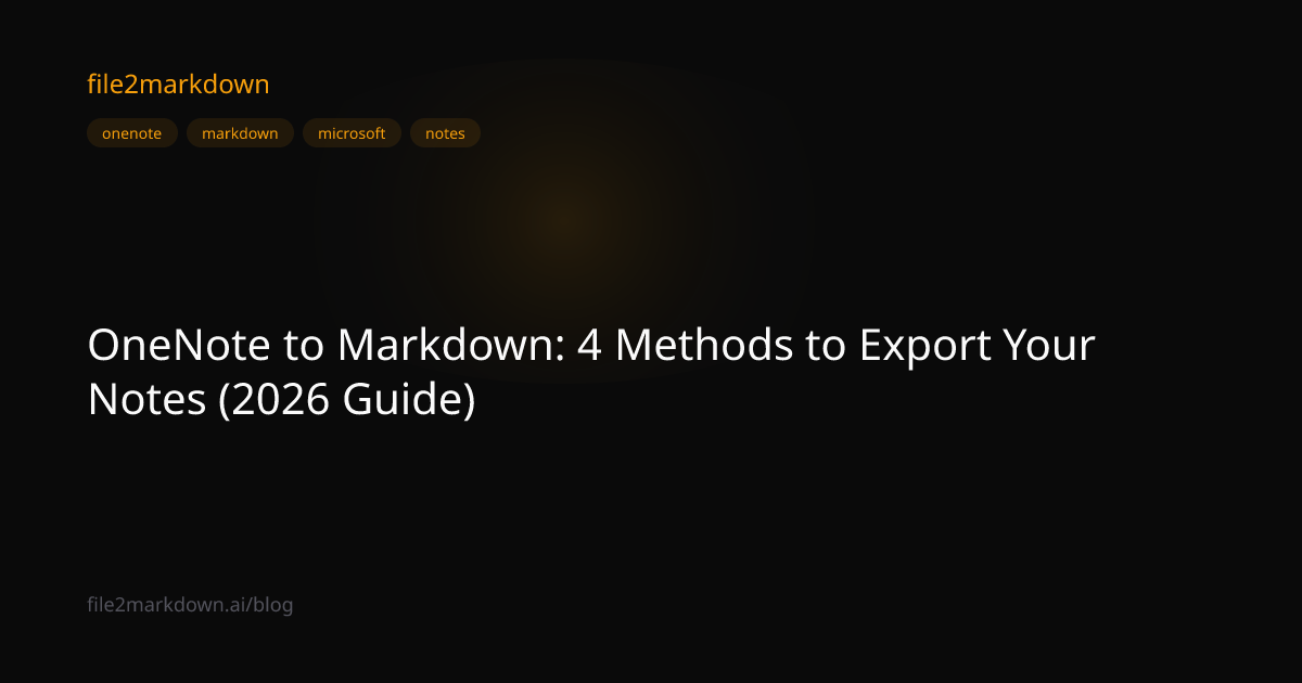 OneNote to Markdown: 4 Methods to Export Your Notes (2026 Guide ...